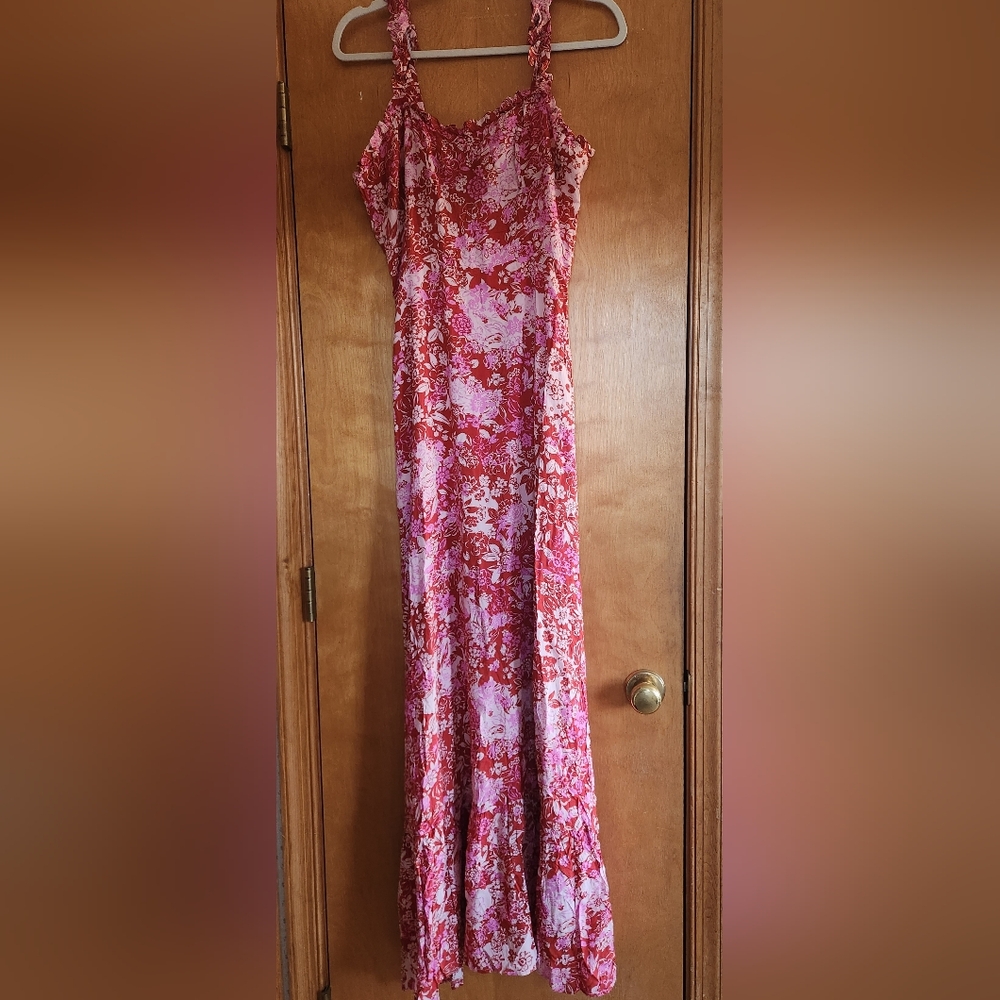 Vici Red and Pink Floral Dress